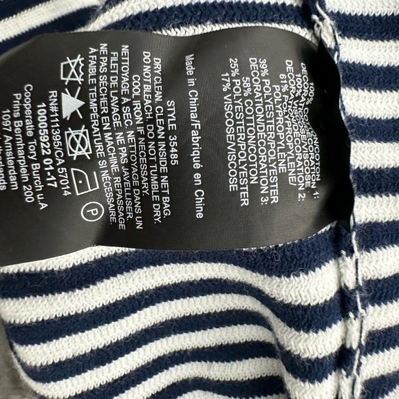 Tory Burch Tunic S/P Navy & white stripes with red, white & blue roped appliqué - Picture 10 of 11